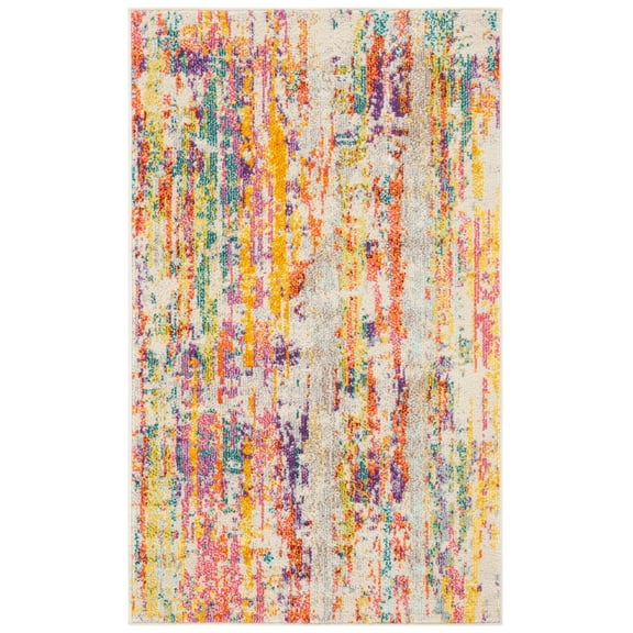 SAFAVIEH Madison Marais Abstract Area Rug, Beige/Yellow, 4' x 6'
