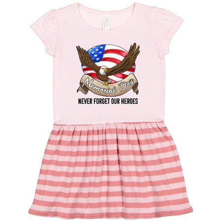 

Inktastic Memorial Day- Never Forget Our Heroes- Bald Eagle Gift Toddler Girl Dress