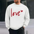 thumbnail image 1 of Amzcrzy Sudadera Para Hombre, Con Estampado De Corazones, Informal, De Manga Larga Y Cuello Redondo, Con Capucha, Color Blanco, Talla L, 1 of 6
