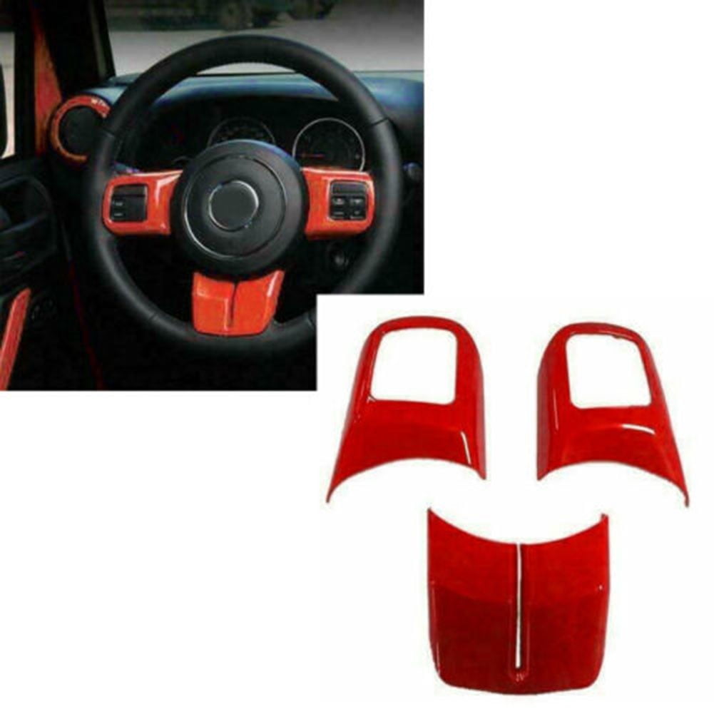 18 Pcs Red Car Interior Decor Trim Kits for Jeep for Wrangler JK JKU 4 Door 11-17 Auto Accessories