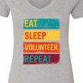 thumbnail image 4 of Inktastic Volunteering Eat Sleep Volunteer Repeat Women's V-Neck T-Shirt, 4 of 5