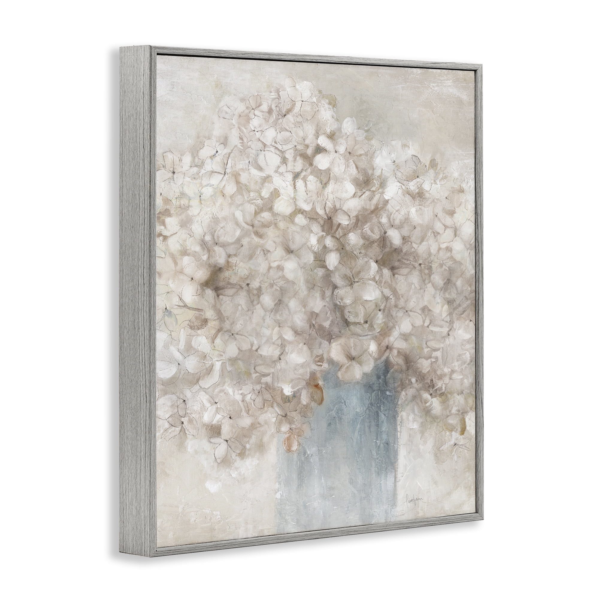 Stupell Industries Soft Clouded Bouquet Botanical & Floral Painting Gray Framed Art Print Wall Art, 16 x 20