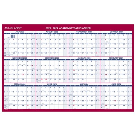 UPC: 0038576988019 | 2024 AT-A-GLANCE® Erasable/Reversible Horizontal Wall Calendar  36  x 24   January to December 2024  PM200S28