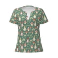 thumbnail image 3 of Naloa Mushrooms Gnome Print T-Shirts Short Sleeve V Neck Tees for Women Fashion Tops Trendy Lightweight Soft Casual Summer Outfits Clothes, 3 of 5