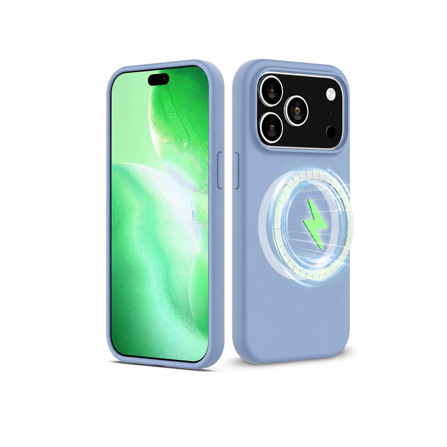 Minimalist Silicone MagSafe Protective Cover for iPhone 17 Pro Max - Light Blue