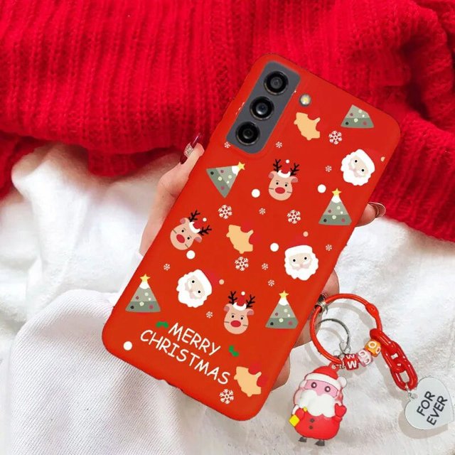 Christmas 3D Reindeer Santa Claus Tree Hat Case For iPhone X XR For iPhone XS Max Snowman 3D Key Chain Tpu Cover