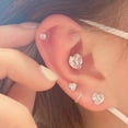 thumbnail image 2 of S925 Silver Needle Earrings For Ear Love Earbone Nails Zircon Nails Earrings Exquisite Earrings, 2 of 9