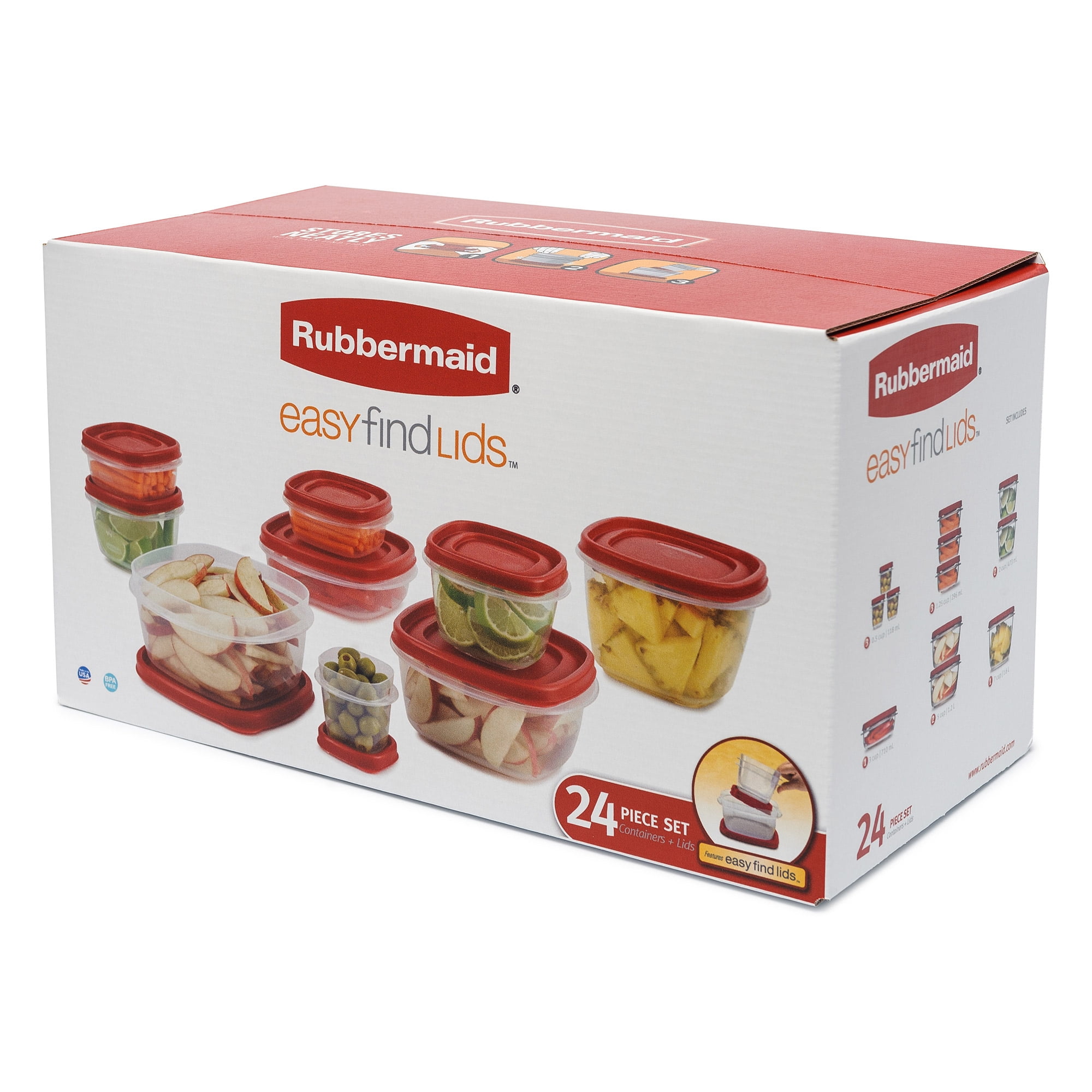 Details about   NEW in Box Rubbermaid Easy Find Lids Food Storage Containers 28-Piece Set Red