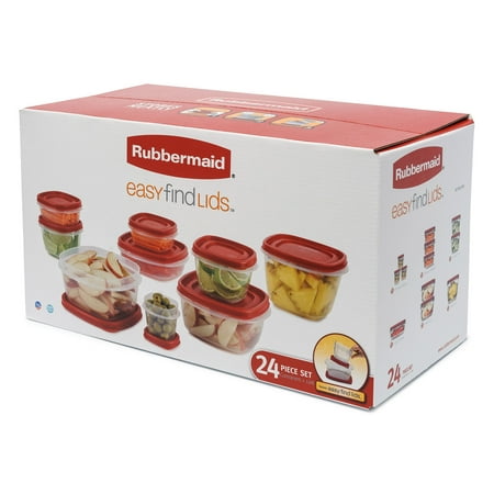 Rubbermaid Easy Find Lids Food Storage and Organization Containers, Set of 12 (24 Pieces