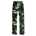 thumbnail image 6 of Halloween Pajamas Pants for Women Ladies Drawstring Pumpkins Ghost Pajama Cute Soft Long Wide Leg Pj Pants Green 3XL, 6 of 7