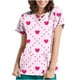 thumbnail image 2 of Puntoco Mujeres Camisetas de manga corta Uniforme de trabajo Día de San Valentín Blusa de bolsillo impresa Puntoco Puntoco-2244, 2 of 5