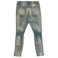 thumbnail image 2 of Crysp Denim Men's Biker Moto Distressed Rip & Repair Rust Skinny Fit Jeans (34, Indigo Rust), 2 of 3