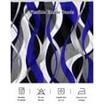 thumbnail image 5 of Blue Stripe Wrap Around Bed Skirts for King Bed 16" Drop,Bed Skirt with Adjustable Elastic Belt Dust Ruffle Bed Valance for Bedroom Hotel Ombre Grey Moire Geometric Modern Abstract Bed Frame Cover, 5 of 7