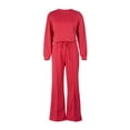thumbnail image 4 of BXINGOHAI Womens 2 Piece Sweatsuit Outfits Long Sleeve Athletic Uniforms High Waist Jogger Pants Lounge Sets Fall Savings Red,XXL, 4 of 6