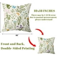 thumbnail image 4 of Outdoor Plant Throw Pillow Covers 18x18 Inch Green Vintage Botanical Pillow Case Farmhouse Leaves Floral Couch Cushion Cover Waterproof Pillowcases Decorative for Bed Sofa Patio, 4 of 6
