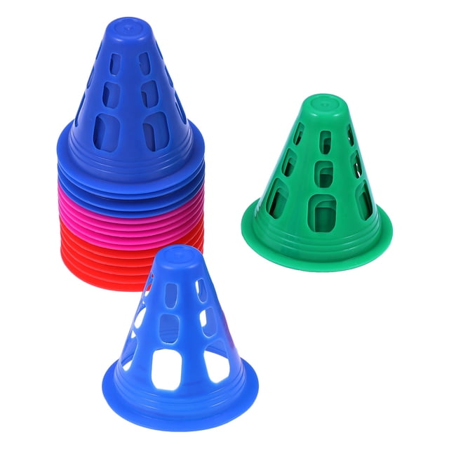 MasteelfCA 25 PCS Multi-purpose Windproof Thickened Plastic Cones for Soccer Roller Skating Physical Sports Training
