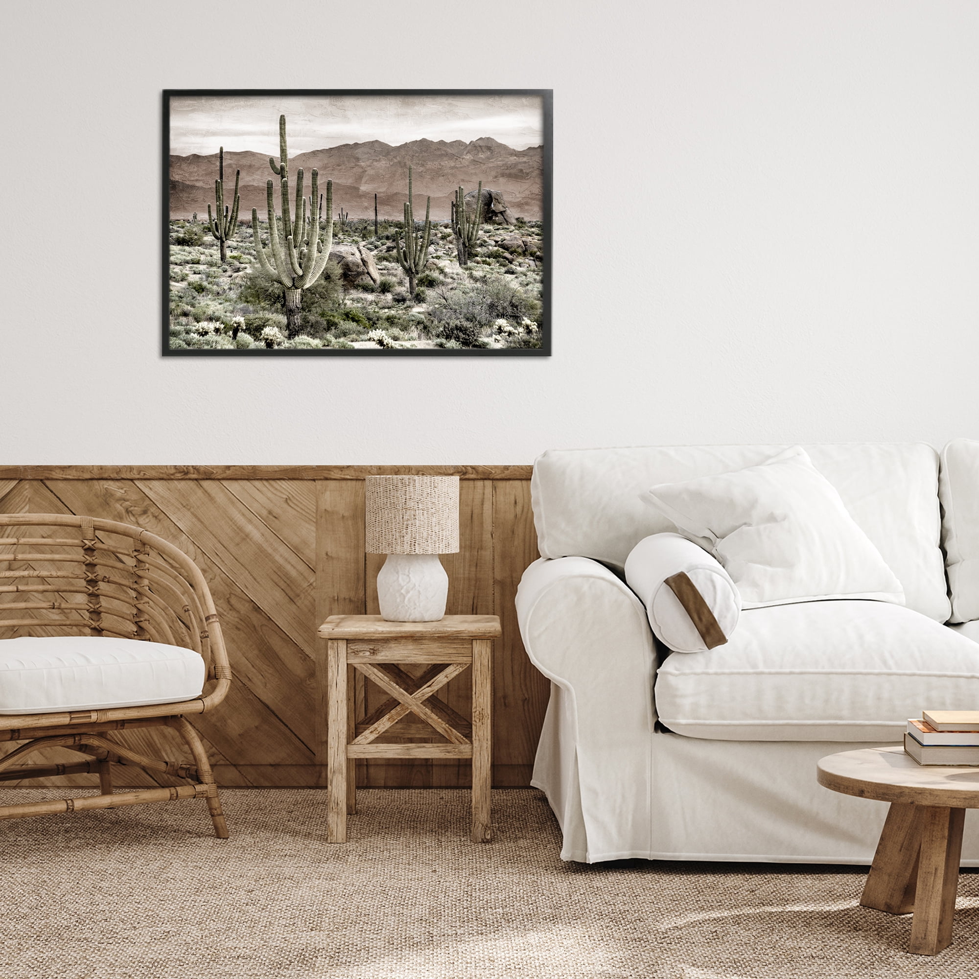 Stupell Industries Desert Land Cacti Wilderness Black Framed Giclee Art, design by Kim Allen