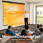 SPECSTAR 100 inch Manual Pull Down Projector Screen, 16:9 HD Retractable Projector Screens with Auto Locking for Movie Home Theater Cinema Office Video Game, Black(87W x 49H Inch Display Area)