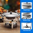 thumbnail image 5 of Uforic 5QT Chafing Dish Buffet Set, Round Stainless Steel Chafers and Buffet Warmers Sets with Food Pan, Fuel and Lid Holder, 1 pack, 5 of 9