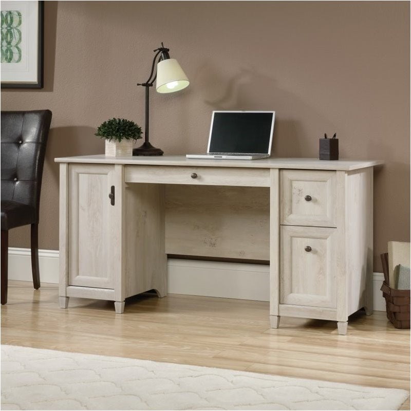 Pemberly Row Wood Computer Desk with Computer Storage and Keyboard