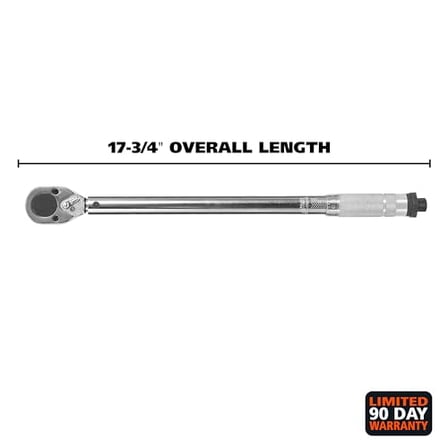 Great Neck MATW3 1/2-Inch Drive Click Style Torque Wrench, 30-150 Ft/Lb. Torque