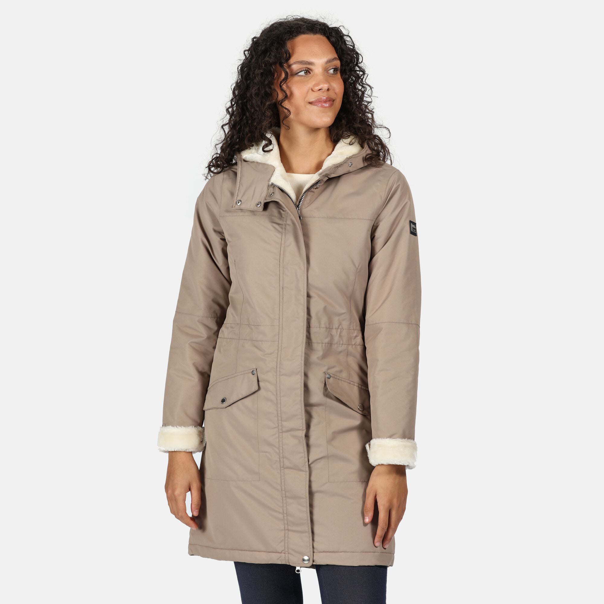 Trespass Clea Womens Waterproof Jacket Hooded Ladies Longer Length Rain Coat 