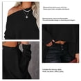 thumbnail image 5 of Suéter De Punto Batwing Manga Larga Un Hombro Color Puro Tops Casuales De Moda Para Mujer Negro M, 5 of 5
