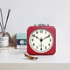 thumbnail image 3 of 2025 Latest Model Analog Alarm Clock Red Square Silent Small Metal Travel Alarm, 3 of 5