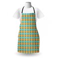 thumbnail image 3 of Geometric Apron, Repetitive Intricated Mosaic Pattern in Aqua Colors and Tangerine Tones, Unisex Kitchen Bib with Adjustable Neck for Cooking Gardening, Adult Size, Apricot Dark Seafoam, by Ambesonne, 3 of 4