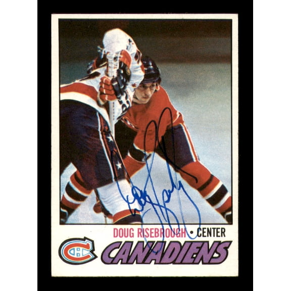 Doug Risebrough Autographed 1977-78 Topps Card #189 Montreal Canadiens SKU #251369