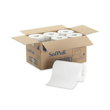 SofPull Hardwound Paper Towel Roll Nonperforated 9 x 400ft White 6 Rolls/Carton 26610