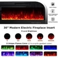 thumbnail image 4 of VANACC Fireplace TV Stand, 70" Entertainment Center LED Lights, U-Shaped Legs, Black, 4 of 7