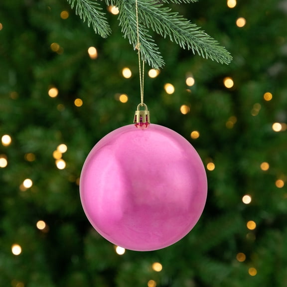 Northlight 12ct Shatterproof Shiny Christmas Ball Ornament Set 4" - Pink
