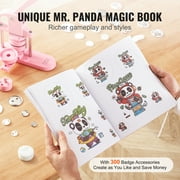 KFFKFF 3-IN-1 Button Maker, Multiple Sizes 1 +1.25 +2.28 (25/32/58mm) Badge Button Press Machine with 300pcs Button Parts, Button Maker Machine with Panda Magic Book, Ergonomic Arc Handle Punch