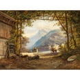 thumbnail image 3 of Franz Barbarini 14x11 Black Modern Framed Museum Art Print Titled - On a Northern Italian Lake, 3 of 5