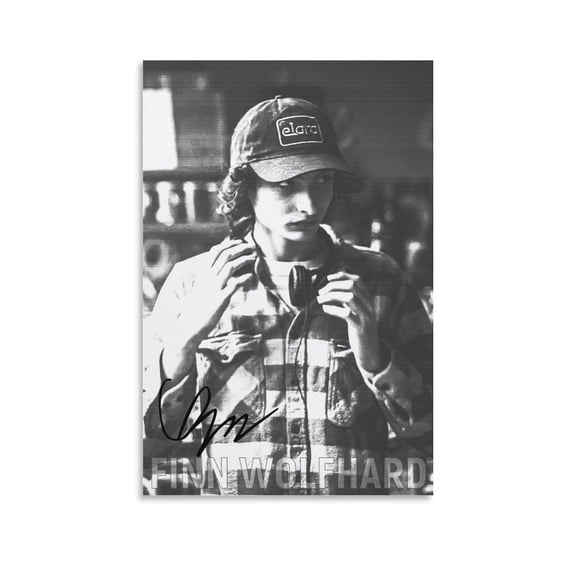 Finn Wolfhard Black Poster Prints Canvas Wall Art for Trendy Dorm Room Decor Aesthetic Gift
