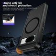 thumbnail image 6 of Magnetic for Google Pixel 8 Case,Compatible with MagSafe,Military Grade Dropproof Translucent Matte Hard Back Soft Edge Anti-Fingerprint Protective Case for Google Pixel 8,Black, 6 of 8