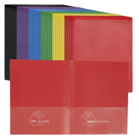 ECR4Kids 2-Pocket Parent-Teacher Classroom Communication Folder, Assorted, 36-Piece