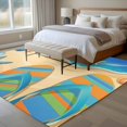 thumbnail image 5 of Welcome Summer Beach Washable Living Room Rugs 5'x7', Coastal Watercolor Ocean Slippers Starfish Shell Low Pile Throw Large Area Rugs Non-Slip Sturdy Edge Binding Carpet for Dining Room Bedside, 5 of 9