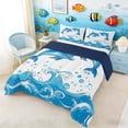 thumbnail image 2 of Manfei Cartoon Dolphin Wave Full Size Comforter Sets for Kids Boys and Girls, Cute Fish Bedding Sets, Navy Reversible 3 Pieces, 1 Comforter and 2 Pillowcases, 2 of 6