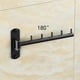 thumbnail image 5 of Stainless Steel Clothes Hanger With Swing Arm Support Bars Wall Mounted Hanger Holder With 5 Clothes Hooks, 5 of 5