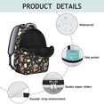 thumbnail image 4 of Mushroom and Lily Black Pattern Backpack for School, Cute School Bag with Adjustable Shoulder Straps and Padded Back, 15.3"x11"x7.1", 4 of 5