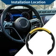 thumbnail image 3 of Funda para volante de cuero artificial PU ABS Protector de volante de automóvil 14.96" Negro Amarillo Limón 1 Pc, 3 of 6