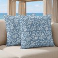 thumbnail image 5 of Pillow Covers 18x18 Set of 2, Botanical Rose Bud Square Throw Pillow Covers for Couch/Sofa/Living Room, Vintage Slate Blue Floral Leaves Farmhouse Decorative Soft Pillowcases for Couch Throw Pillows, 5 of 9