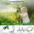 thumbnail image 4 of 25ft Garden Hose, Metal Stainless Steel Water Hose w/ 10 Functional Nozzles & 3/4 inch Brass Fittings, Flexible, Kink&Tangle Free, Puncture Resistant, Heavy Duty Water Pipe for Yard&Outdoor(Sliver), 4 of 9