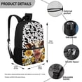 thumbnail image 5 of KUIFORTI Sunflower Funny Cow Kids Schoolbag 17 inch Big Capacity Stationery Daily Necessities Storage Bag Ergonomic Bookbag, 5 of 6