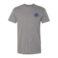 thumbnail image 1 of Circle Pocket Logo Triblend Track T-Shirt - Athletic Grey - Royal Logo - Small, 1 of 1