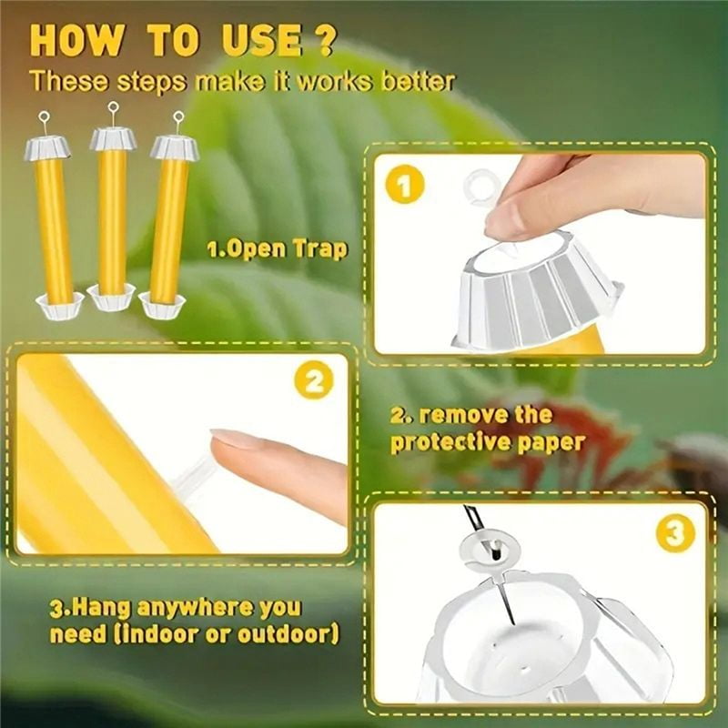 Fly Stick Sticky Fly Traps for Indoors and Outdoor 15Pcs Trap All Flies. Sticky Fly Traps for Outdoor Fly Catchers,15 x Fly Stick,Yellow