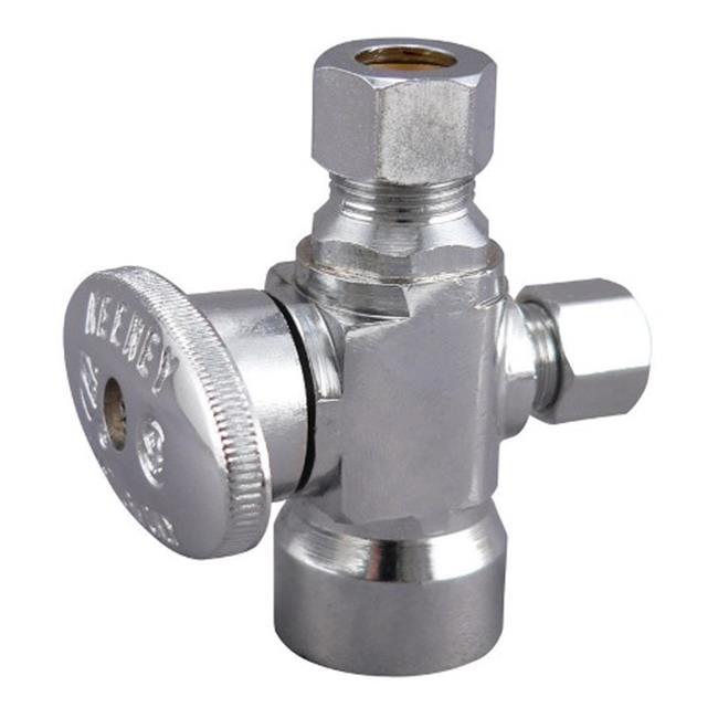 2902PCLF Quarter Turn ShutOff Valve 3Way Chrome Plated 0.5 x 0.37 x