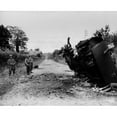 thumbnail image 2 of Destroyed U.S. Tank At La Haye-Du-Puits History (24 x 18), 2 of 2